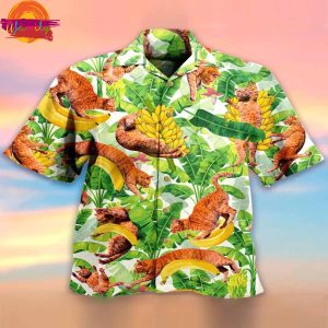 Cats With Banana Trendy Hawaiian Shirt Style