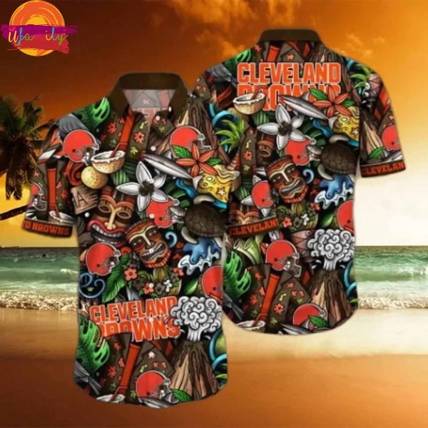 Cleveland Browns Tiki Hawaiian Shirt Style