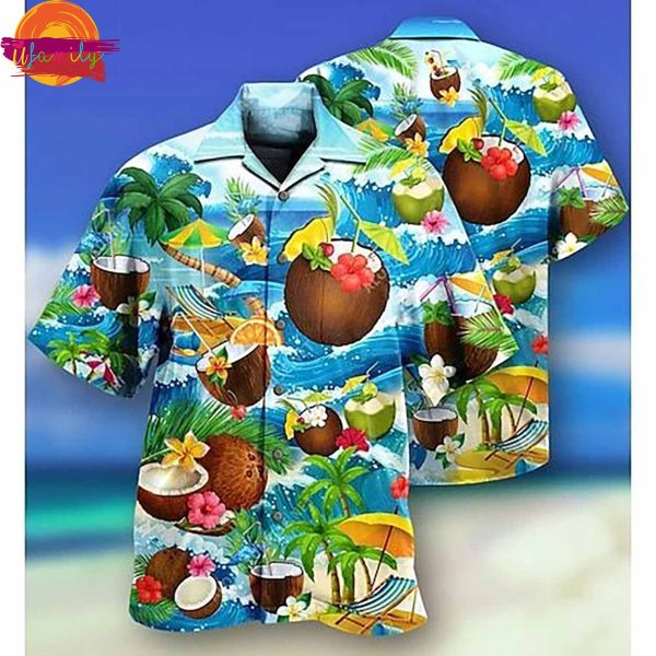 Coconut Hawaiian Shirt Dynamic Surfing Style