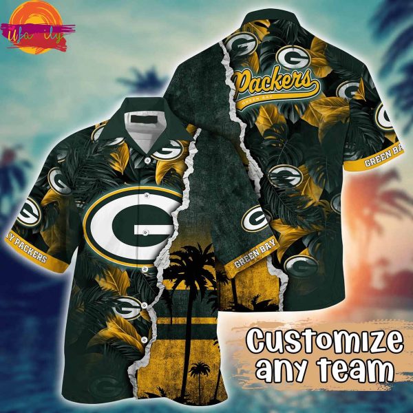 Custom Green Bay Packers Tropical Hawaiian Shirt