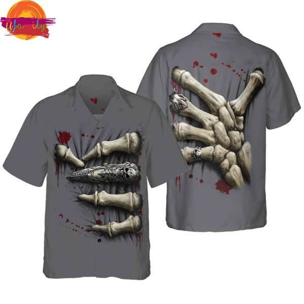 Death Hand Halloween Shirt Hawaiian Shirt Style