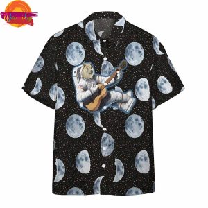 Doge Astronaut Playing Guitar Hawaiian Shirt Style