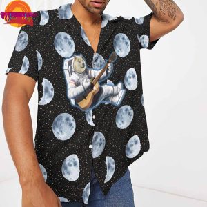 Doge Astronaut Playing Guitar Hawaiian Shirt Style