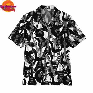 Electric Guitar Pattern Hawaiian Shirt Style