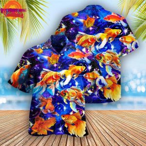 Fish Goldfish In The Galaxy Hawaiian Shirt