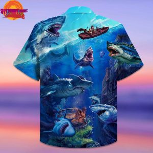 Fishing Shark With Small Ship Limited Hawaiian Shirt 2