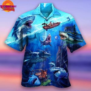 Fishing Shark With Small Ship Limited Hawaiian Shirt 3