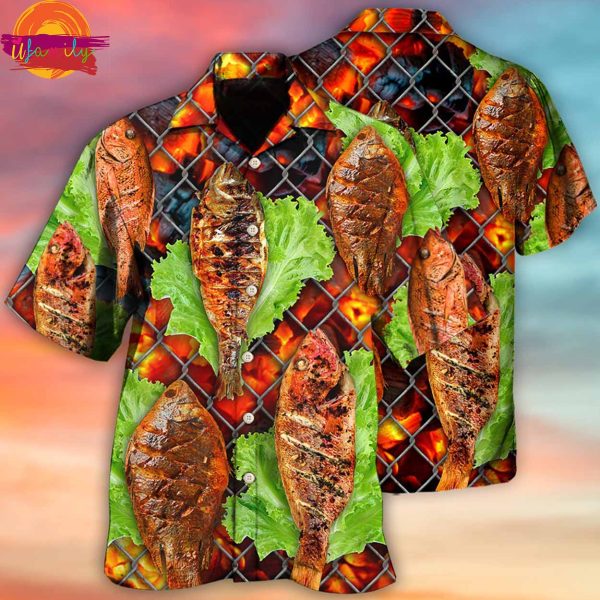 Food Delicious Grilled Fish BBQ Hawaiian Shirt