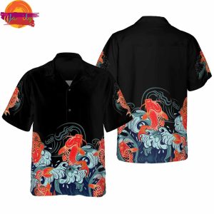 Golden Koi Fish Hawaiian Shirt Style 1