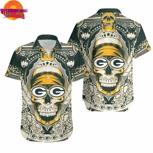 Green Bay Packers Skull Version Hawaiian Shirt