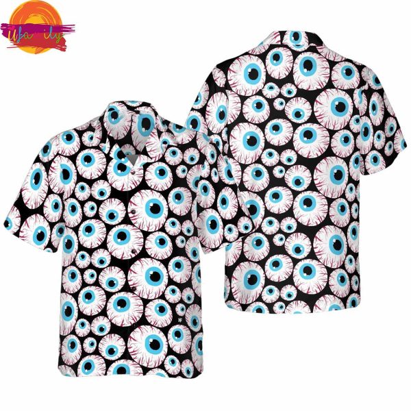 Halloween Creepy Eyeballs Hawaiian Shirt Style