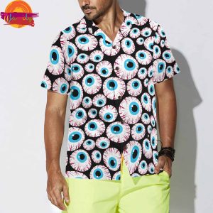 Halloween Creepy Eyeballs Hawaiian Shirt Style