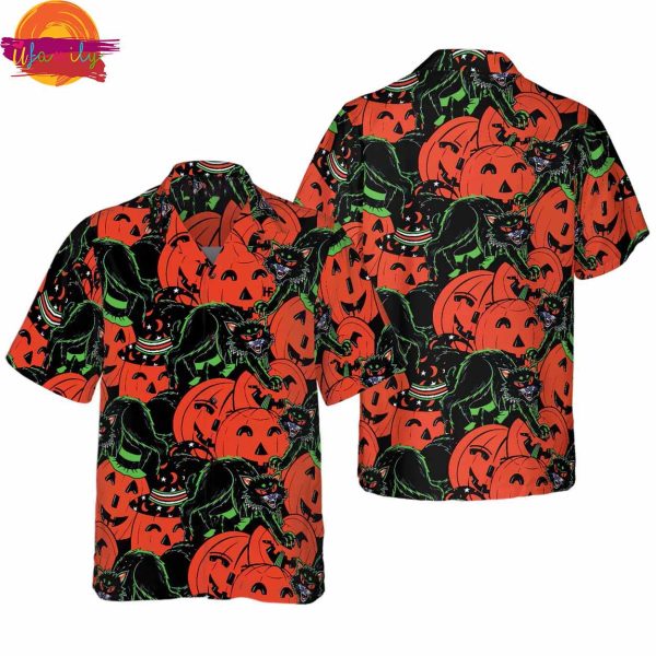 Halloween Horror Queen Cat Hawaiian Shirt Style