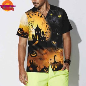 Halloween Night Cat Hawaiian Shirt Style 2