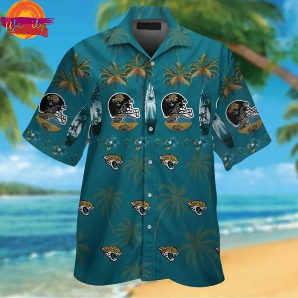 Jacksonville Jaguars Helmet Hawaiian Shirt Style