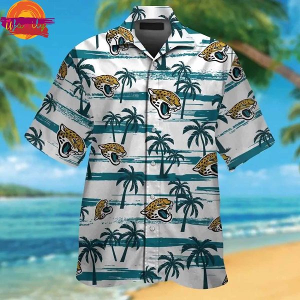 Jacksonville Jaguars Short Sleeve Button Up Tropical Hawaiian Shirt