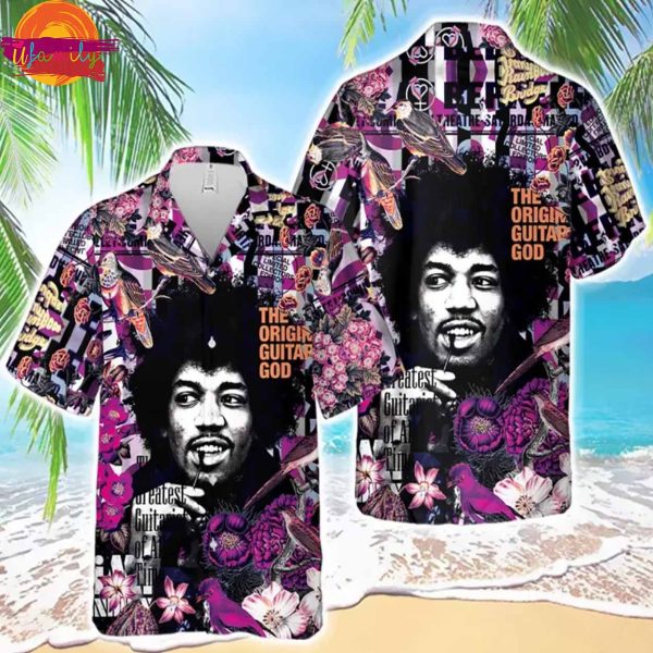 Jimi Hendrix Album Collage Tropical Hawaiian Shirt