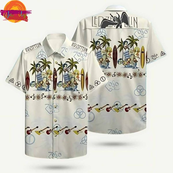 Led Zeppelin Logo Floral Hawaiian Shirt Style