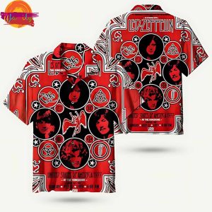 Led Zeppelin Red Pattern Hawaiian Shirt Style