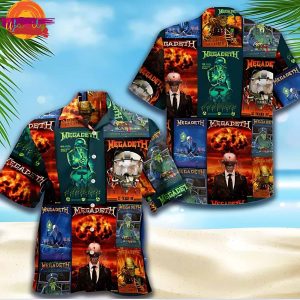 Megadeth Album Art Collage Hawaiian Shirt Style