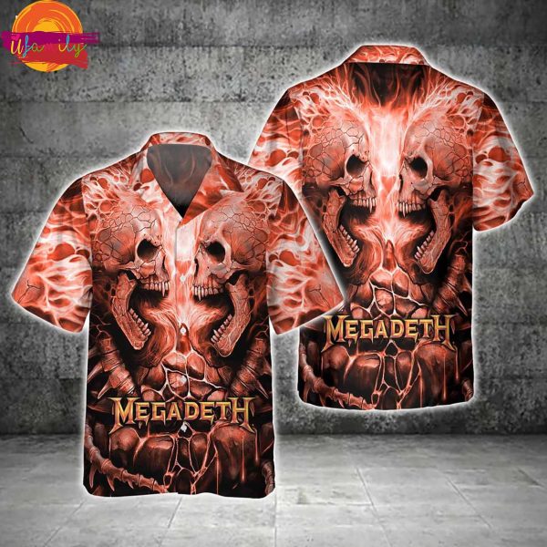 Megadeth Hellfire Skulls Hawaiian Shirt Style