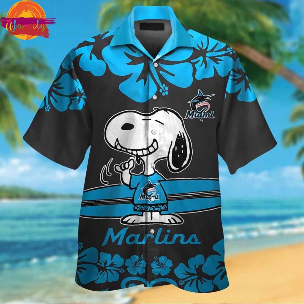 Miami Marlins Snoopy Hawaiian Shirt Style