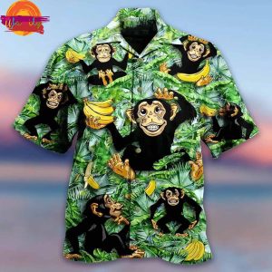 Monkey Loves Banana With Tree Hawaiian Shirt Style