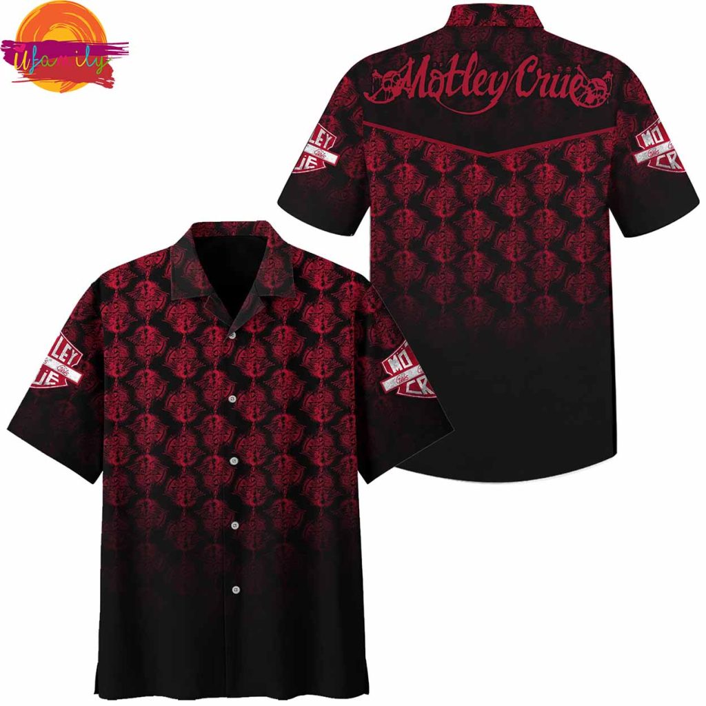 Motley Crue Pattern Hawaiian Shirt Style