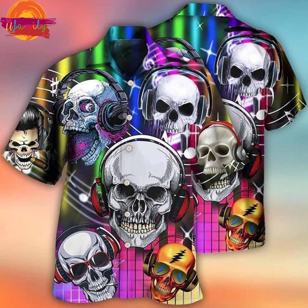 Music Skull Aloha Hawaiian Shirt