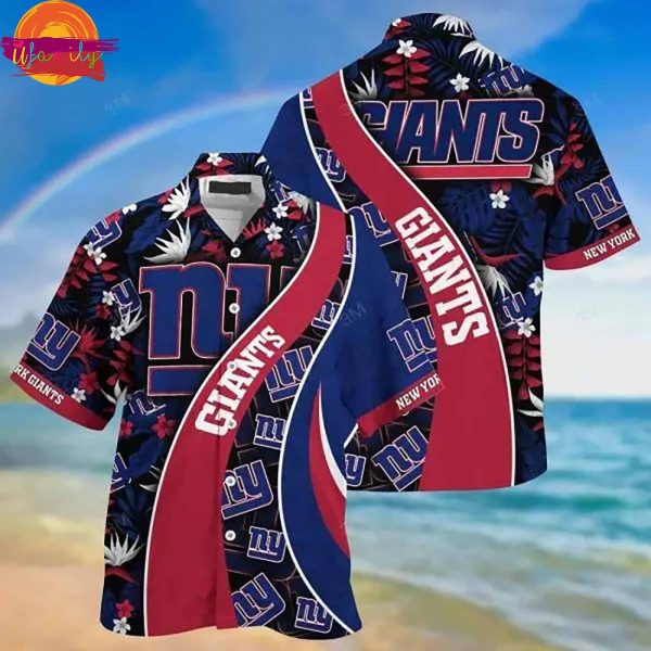 NFL New York Giants Navy Blue Red Hawaiian Shirt