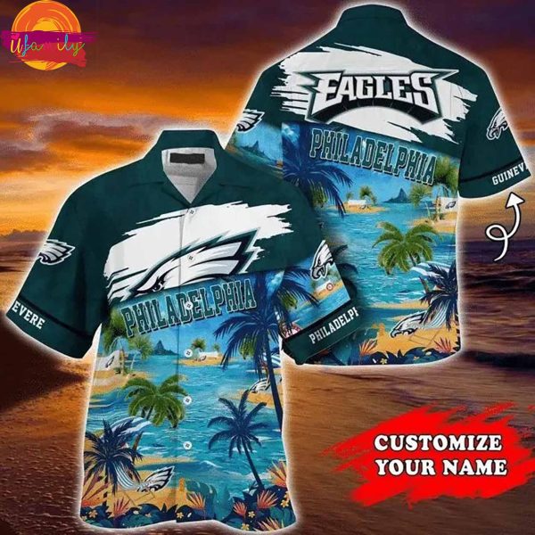 NFL Philadelphia Eagles Custom Coconut Tree Hawaiian Shirt