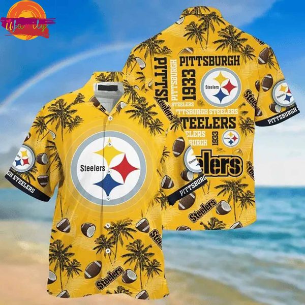 NFL Pittsburgh Steelers Golden Coconut Rugby Hawaiian Shirt