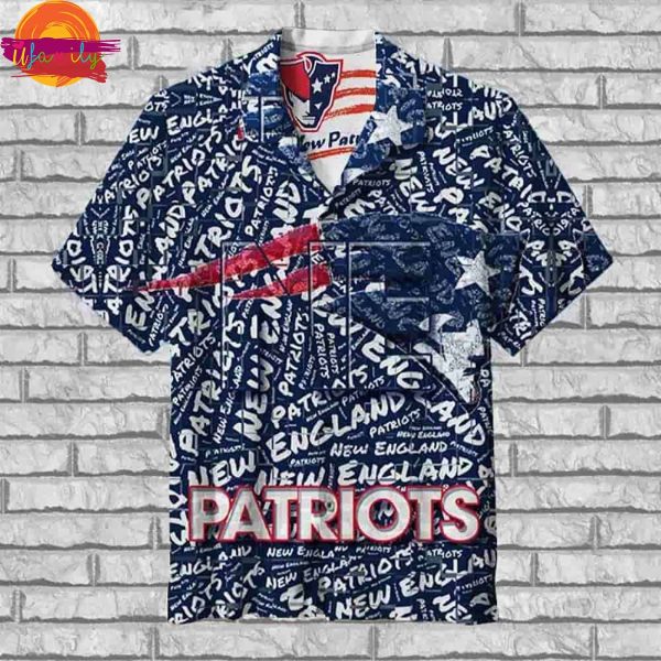 New England Patriots Print Hawaiian Shirt