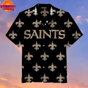 New Orleans Saints Black Hawaiian Shirt