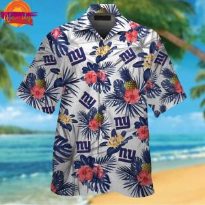 New York Giants Flowers Pineapple Hawaiian Shirt