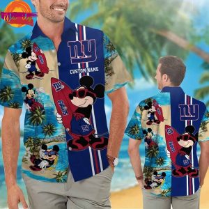 New York Giants Mickey Mouse Hawaiian Shirt Style