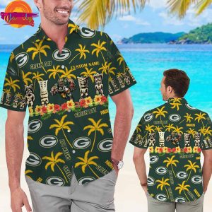 Personalized Green Bay Packers Tiki Hawaiian Shirt