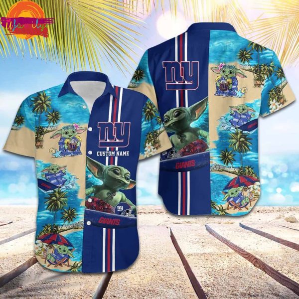 Personalized New York Giants Baby Yoda Hawaiian Shirt