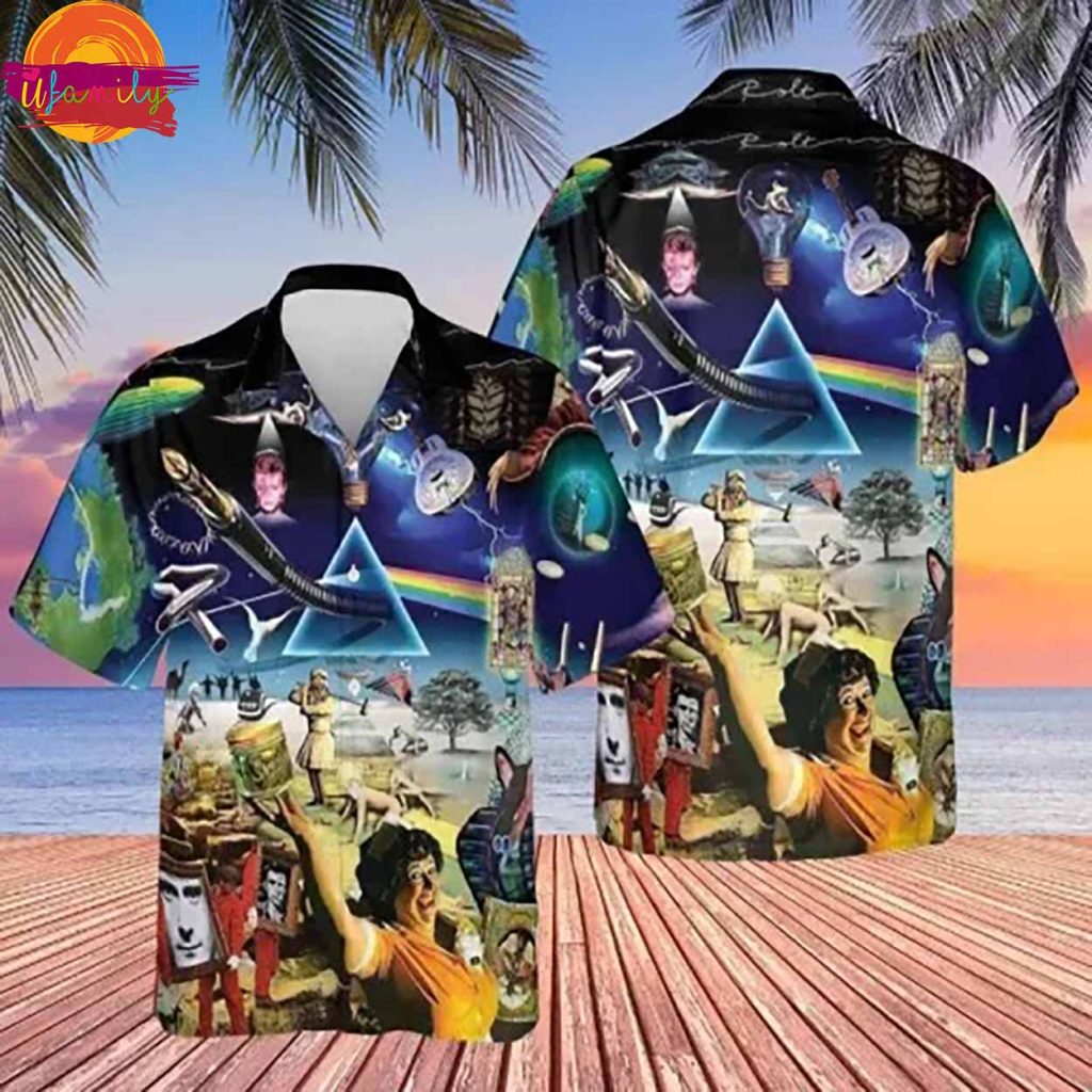 Pink Floyd Albums Collage Random Precision Hawaiian Shirt Style