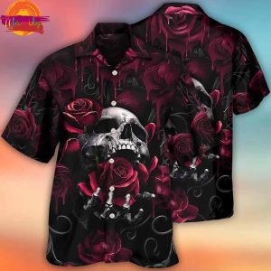 Skull Rose Blood Hawaiian Shirt Style