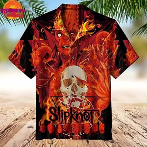 Slipknot Flaming Skull Hawaiian Shirt Style