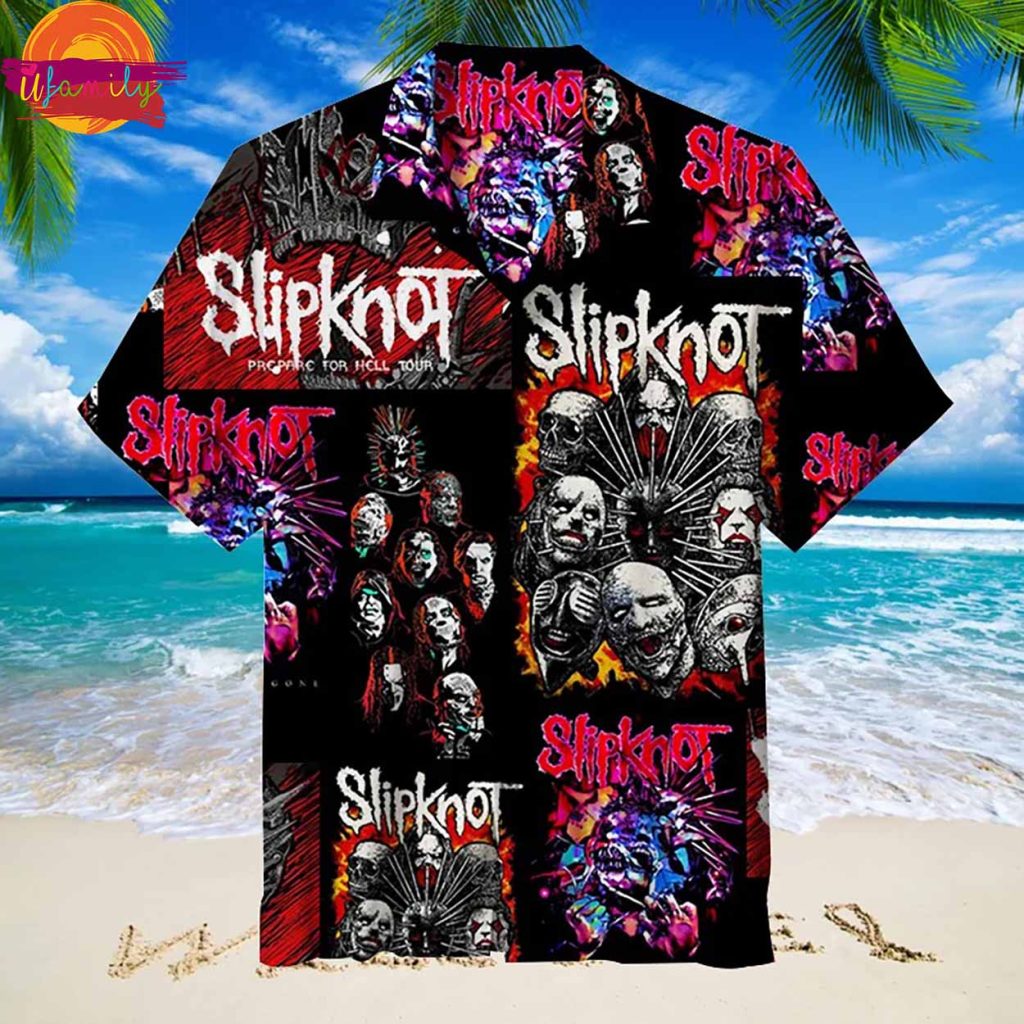 Slipknot Rock Band Colorful Mask Collage Hawaiian Shirt Style