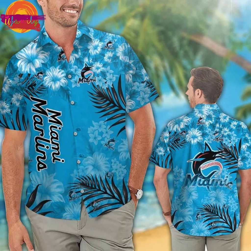 Stylish Miami Marlins Hibiscus Hawaiian Shirt for Fans