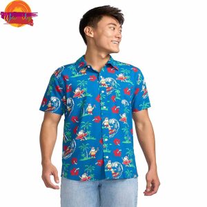 Summer Santa Surfing Hawaiian Shirt 2