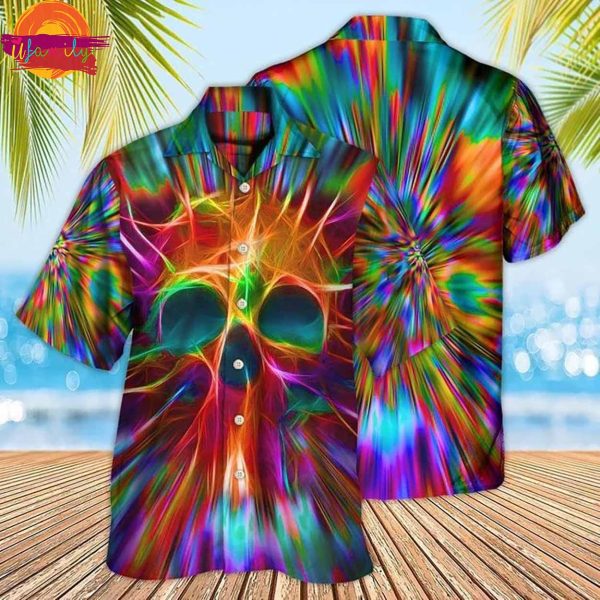 Summer Skull Rainbow Color Love Style Hawaiian Shirt Perfect Gift