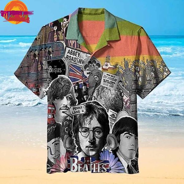 The Beatles Collage Hawaiian Shirt Style