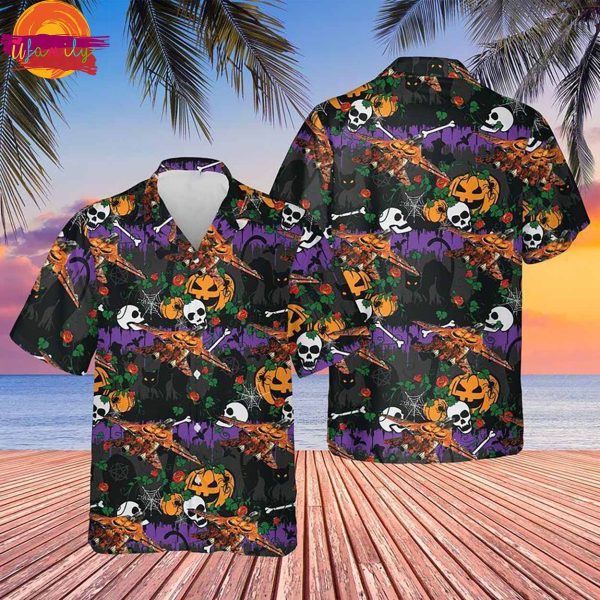 US Navy GrummanTomcat Halloween Aloha Hawaiian Shirt Style