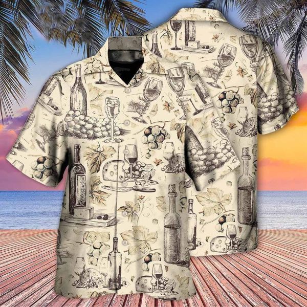 Wine And Grape Retro Art Hawaiian Shirt Style