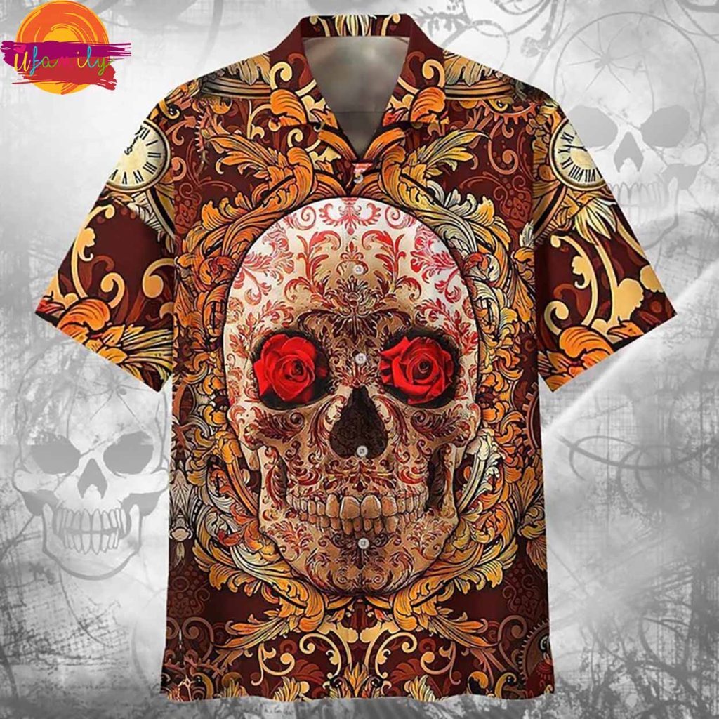 3D All Over Printed Hawaiian Shirt With Skull