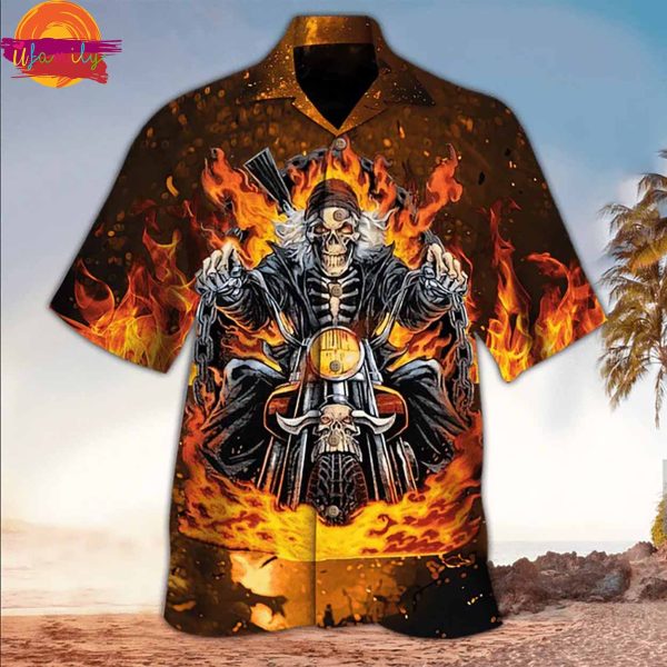 All Over Printed Ghost Rider Fire Hawaiian Shirt Style